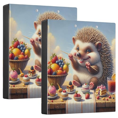 Cozy Igel Feast Rezeptbuch, große Ordner, 3 Ringe, 2 Stück, 3-Ringbuch mit Klemmbrett von Joitme