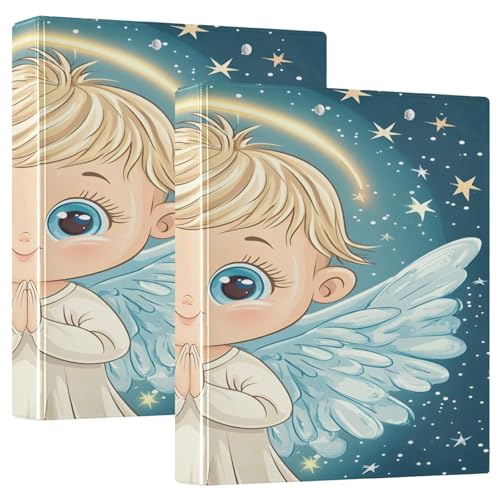 Cute Angel 3-Ringbuch, dunkelgrün, 2 Stück Drei-Ringordner, Kunststoff, 3-Ringbuch von Joitme