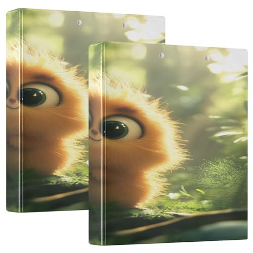 Cute Little Monster Green 3-Ring-Notizbuch, großes Drei-Ringbuch, 1 Packung Kunststoff-Ordner von Joitme