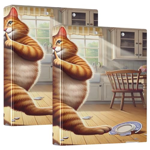 Dancing Cat Orange 3-Ringbuch, große Ordner, 1 Packung 3-Ringbuch mit Klemmbrett von Joitme