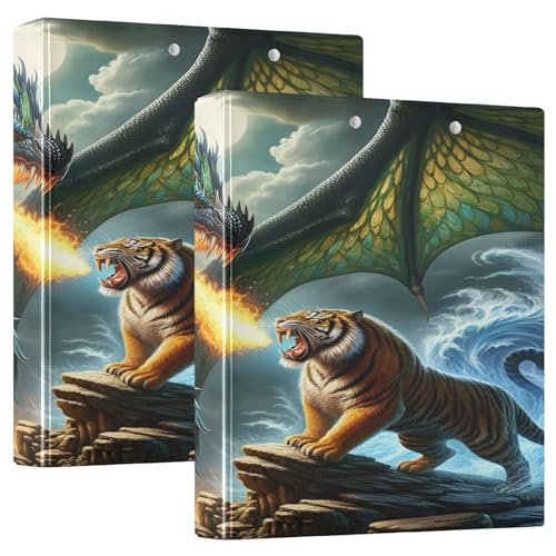 Dragon Tiger Blue Notebook Binder 3 Ring Large Binders 1 Pack Binder Klemmbrett von Joitme