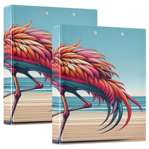 Elegantes Flamingo-Rezept-Notizbuch, 3-Ringbuch, 2er-Pack, Ordner mit Ringen, großer Ordner von Joitme