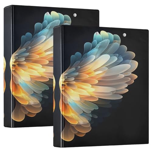 Fantasy Angel Wings schwarze Ringbinder, große Ringbinder, 2 Stück, 3-Ringbuch mit Klemmbrett von Joitme