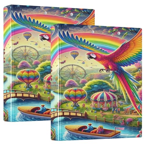 Fantasy Fairground Rainbow 3-Ring-Rezeptbuch, großes Drei-Ringbuch, 1 Packung 3-Ringbuch mit Klemmbrett von Joitme