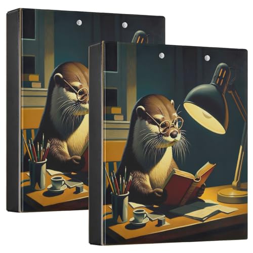 Focused Otter Schreibtisch-Ringbinder, Braun, 1 Packung 3,8 cm Ordner, 3 Ringe, Ordner mit Klemmbrett von Joitme