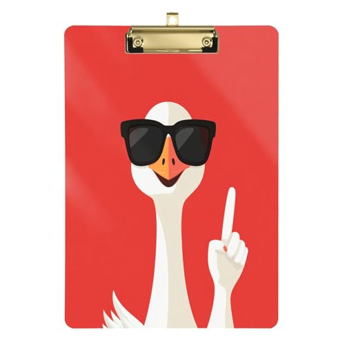 Funny Goose Red Plastic Clipboards with Gold Metal Clip, Thick and Smooth Clipboard for Meetings von Joitme