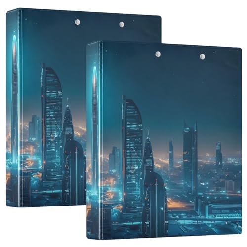 Futuristic Saudi-Arabien Binder Notizbuch, 1 Packung, PVC, hält 200 Blatt, große Ordner, 3 Ringe von Joitme