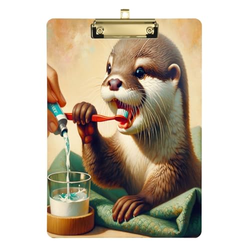 Gentle Otter Hygiene-Klemmbretter mit goldfarbenem Metallclip, dickes und glattes Klemmbrett für Kunst von Joitme