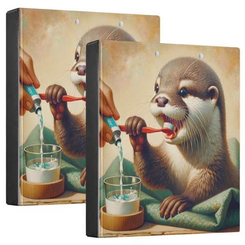 Gentle Otter Hygiene-Rezeptbuch mit 3 Ringen, 1 Packung Papier, 3-Ringbuch, 3-Ringbuch mit Klemmbrett, Grün von Joitme