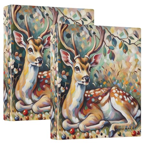 Graceful Deer Nature Green Binder 3 Ring 1 Pack, PVC, Hält 200 Blatt, Big 3 Ringbuch von Joitme