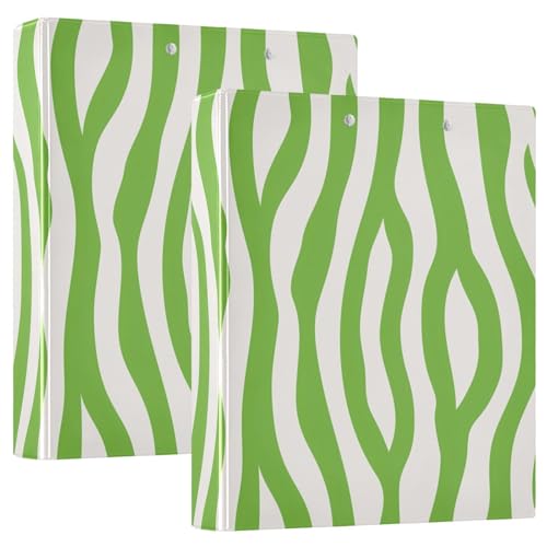 Groovy Zebra Green Rezeptbuch mit 3 Ringen, großes Drei-Ringbuch, 2er-Pack Ordner mit Klemmbrett von Joitme