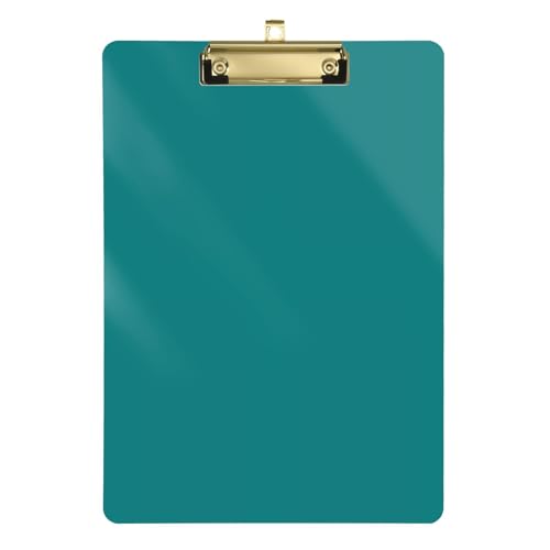 Klemmbrett für Lehrer, einfarbig, dunkles Cyan, goldfarbener Metallclip, 30,5 x 22,9 cm, Schreib-Klemmbrett, Klemmbrett für Bildung von Joitme