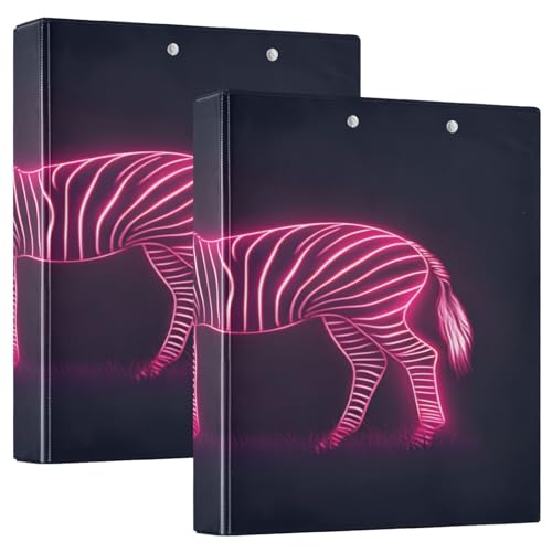 Neon Zebra Black Ringbuch, großer Ordner, 2er-Pack Ordner mit Klemmbrett von Joitme