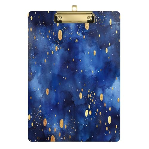 Night Sky Aquarell-Marine-Arbeitsklemmbretter, goldener Metallclip, langlebiges Klemmbrett für Ingenieure, Klemmbrett für Veranstaltungen von Joitme