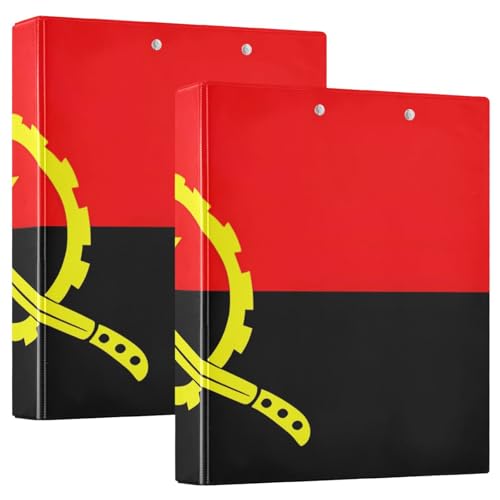 Notizbuch, Angola-Flagge, große Ordner, 3 Ringe, 1 Packung Kunststoff, 3-Ringbuch von Joitme