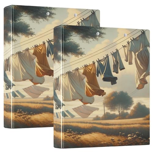 Peaceful Laundry Day Notizbuch mit 3 Ringen, Beige, 1 Packung 1,27 cm Ordner, Binder-Klemmbrett von Joitme