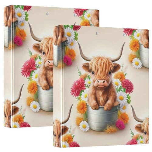 Personalisierte, niedliche Hochlandkuhblumen, 3,8 cm, 3-Ringordner, für 200 Blatt, Notizbuch, Ordner, runder Ring, Präsentationsbuch, 31,5 x 27 x 6 cm, 1 Packung Personalisierte, niedliche Hochlandkuhblumen, 3,8 cm, 3-Ringordner, für 200 Blatt, Notizbuch, Ordner, runder Ring, Präsentationsbuch, 31,5 x 27 x 6 cm, 1 Packung von Joitme