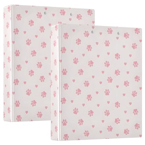 Pink Paws White Binder Ring, 1 Packung Rezeptaufbewahrung, Ordner mit Klemmbrett von Joitme