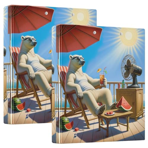 Relaxed Bear Summer Yellow Binder Notizbuch, großes 3-Ringbuch, 2 Stück, Binder-Klemmbrett von Joitme