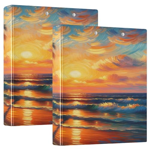 Ringbuch Tropical Sunset Orange, 1 Packung A4, großes 3-Ringbuch, strapazierfähig von Joitme