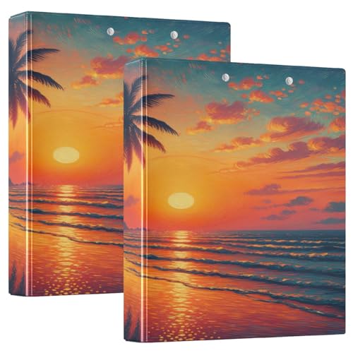 Ringbuch Tropical Sunset Red, 1 Packung Papier 3 Ringbuch, Ordner mit Klemmbrett von Joitme