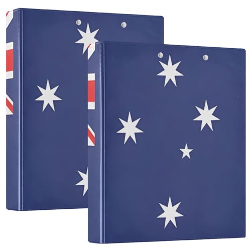 Ringbuch mit Australien-Flagge, großer Ordner, 1 Packung aus Kunststoff, 3 Ringe von Joitme