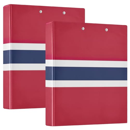 Ringbuch mit Norwegen-Flagge, für 200 Blatt, 2 Stück Drei-Ring-Ordner von Joitme