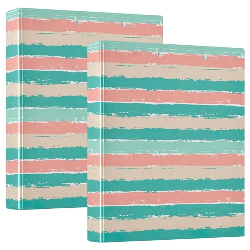 Ringbuch mit horizontalen Streifen, Pastellfarben, 3,8 cm, für 200 Blatt, niedlicher Druck, Klemmbrett, runder Ringplaner, 31,5 x 27 x 6 cm, 1 Packung Ringbuch mit horizontalen Streifen, Pastellfarben, 3,8 cm, für 200 Blatt, niedlicher Druck, Klemmbrett, runder Ringplaner, 31,5 x 27 x 6 cm, 1 Packung von Joitme