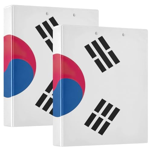 Ringordner mit Südkorea-Flagge, 2 Stück, Klemmbrettbinder von Joitme