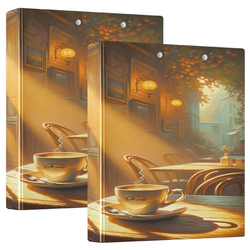 Rustikaler Bindering für Café Morning Beige, großes Drei-Ringbuch, 1 Packung Kunststoff-Ringbuch von Joitme