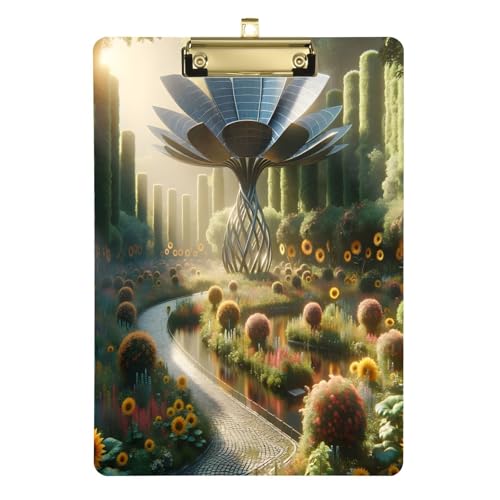 Solar-Garten-Klemmbrett, silberfarbener Metallclip, 30,5 x 22,9 cm, Schreib-Klemmbrett, Klemmbrett für Klassenzimmer von Joitme