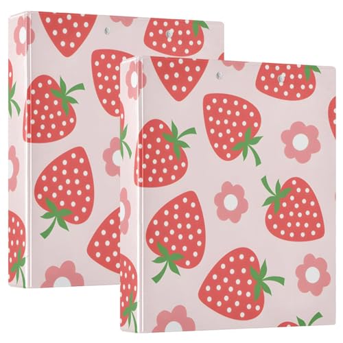 Sweet Strawberries Pink Rezeptbuch 3 Ringe 2 Pack PVC Hält 200 Blatt Großes 3-Ringbuch von Joitme