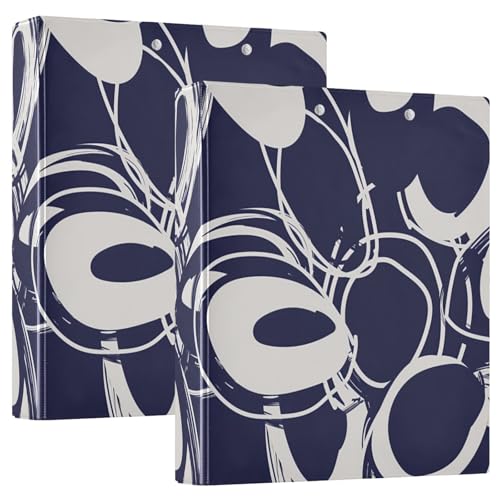 Trendy Ovals Navy 3-Ringordner, 1 Packung Ordner, 3-Ringbuch mit Klemmbrett von Joitme