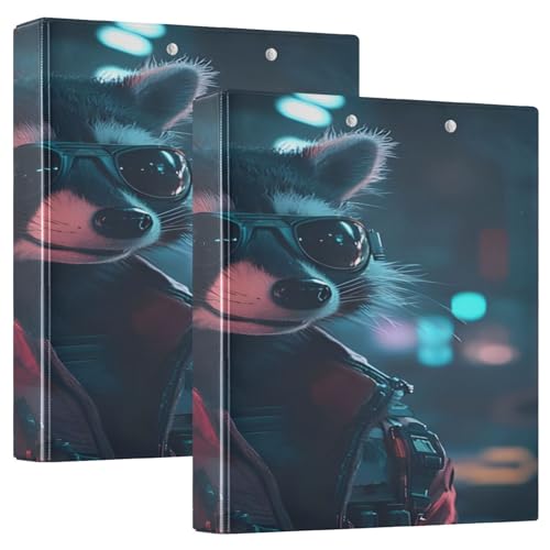 Trendy Raccoon City Black Rezeptbinder, großes Drei-Ringbuch, 1 Packung 3-Ringbuch mit Klemmbrett von Joitme