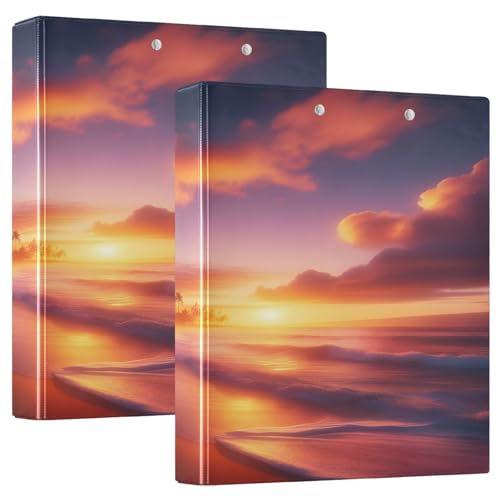 Tropical Sunset Orange Rezeptbuch mit 3 Ringen, 1 Packung 3,8 cm Ordner, 3 Ringe, 3-Ringbuch mit Klemmbrett von Joitme