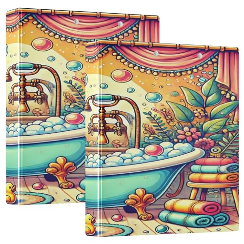 Whimsical Bath Yellow Binder Notizbuch, 1 Packung Ordner mit 3 Ringen, 3-Ringbuch mit Klemmbrett von Joitme