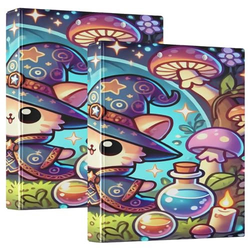 Wizard Cat Blue Binder Ring, großes 3-Ringbuch, 1 Packung Plastikbinderringe von Joitme