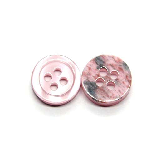 30 Stück 9/11/12mm Hemddekorationsknöpfe für Kleidung Nähen 4 Löcher Harzknöpfe Diy Nähzubehör, Rosa, 11mm von Jojomino