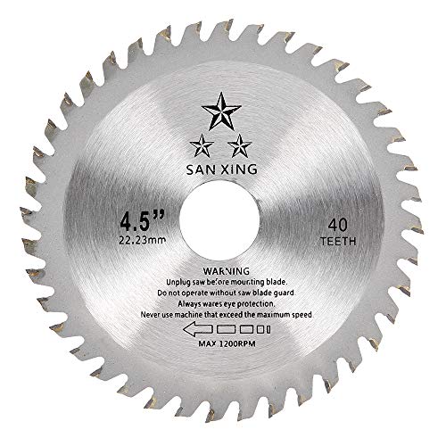 Kreissägeblatt 115 mm mit 40 Zähnen, Schleifscheibe 115 mm für Holzschnitt, Trennscheibe Holz für Winkelschleifer, Innendurchmesser 22,2 mm von Jokapy