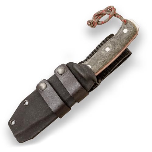 Joker Sportliches Survival-Messer Nomad CV125-K, 12,7 cm Klinge, Griff aus grünem Micarta Canvas, Kydex-Scheide, Werkzeug für Angeln, Jagd, Camping und Wandern. von Joker