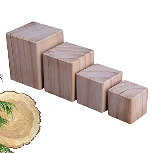 4 Stück Möbelbeine Holz, Tischbeine, 3~20cm Höhe Verfügbar Möbelfüsse, DIY Natürlichen Massivholz Möbelfüße, Tischfüße, Für Sofa Schreibtisch Schrank Zu Erhöhen,Wood-3×3×5cm von Jolan