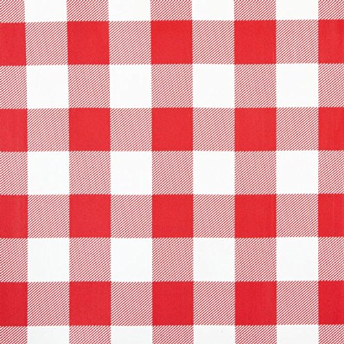 Jolee Fabrics Tischtuch rot und weiß Gingham PVC Vinyl Tischdecke Rechteck, rot, 140cm x 190cm (55" x 75") long von Jolee Fabrics