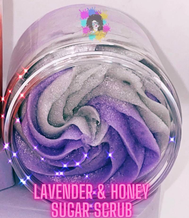 Lavendel & Honey Rich Whipped Sugar Scrub - Peeling, Rejuventating Body Polish Badebutter Shea Butter Mango von JoleiNYShop