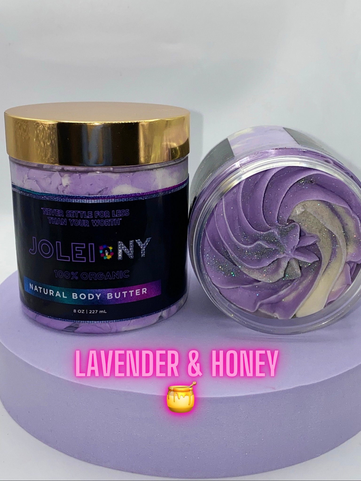 Lavendel & Honig Körperbutter - Whipped Shea Butter Mango Kokum Schimmernde Luxuriöse von JoleiNYShop