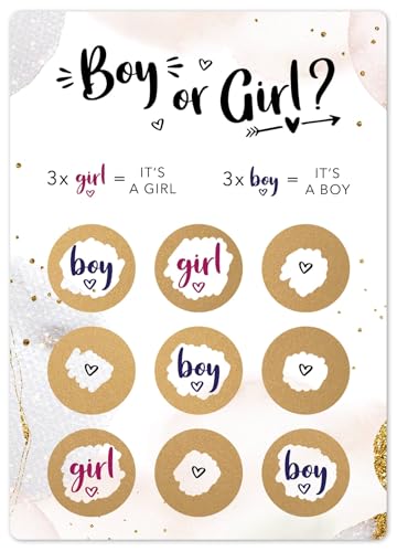 Joli Coon Rubbelkarte Tic Tac Toe Geschlecht verkünden - Es wird ein Junge - Gender reveal Spiele - Boy or Girl Rubbelkarte - Babyparty Geschlecht enthüllen von Joli Coon