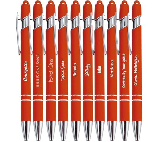 Jolis Papiers - x10 - Stift personalisiert 2 in 1 - Personalisiert Kugelschreiber mit Gravur I Chrom-Metall I Softtouch Feeling I schwarz schreiben I integrierter Stylus von Jolis Papiers