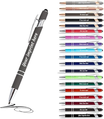 Jolis Papiers - x2 - Stift personalisiert 2 in 1 - Personalisierter Kugelschreiber mit Gravur I Chrom-Metall I in Geschenketui I Softtouch Feeling I schwarz schreiben I integrierter Stylus Jolis Papiers - x2 - Stift personalisiert 2 in 1 - Personalisierter Kugelschreiber mit Gravur I Chrom-Metall I in Geschenketui I Softtouch Feeling I schwarz schreiben I integrierter Stylus von Jolis Papiers