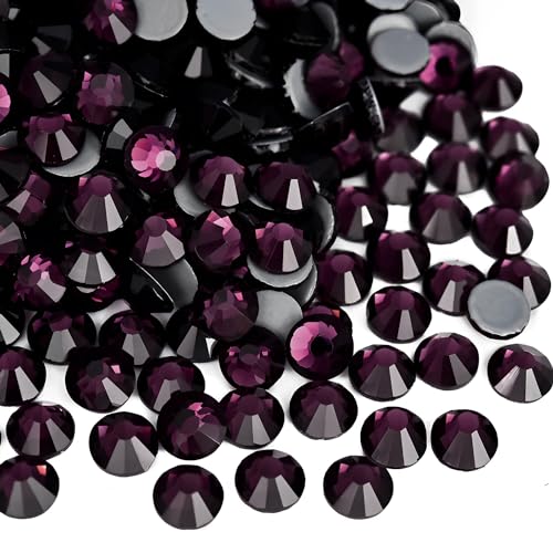 Jollin 1440 Stück 4,8 mm Strasssteine mit flacher Rückseite Kristall zum Aufbügeln (20 Stück, Amethyst) von Jollin