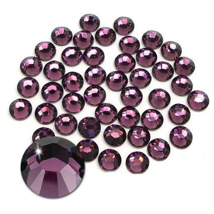 Jollin Hot Fix Kristalle Flacher Rückseite Strasssteine Glas Glitzersteine Nagelkunst Edelsteine Gems, SS16 576pcs, Amethyst von Jollin