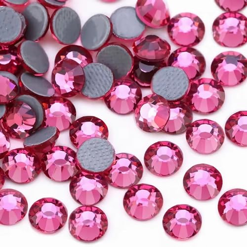 Jollin Hot Fix Kristalle Flacher Rückseite Strasssteine Glas Glitzersteine Nagelkunst Edelsteine Gems, Rose, SS20 576pcs von Jollin